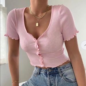 Button Front Crop Top 6 HOUR PRICE DROP